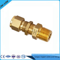 Accesorios de tubería de aire de China -1 / 2NPT macho de cobre doble ferrule accesorios de tubería de aire